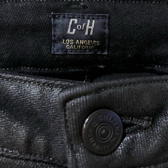 CITIZENS OF HUMANITY Racer Coated Skinny Jeans Black Women’s Size 30 - Picture 7 of 10